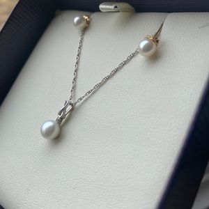 Genuine Pearl Earring & Necklace Set